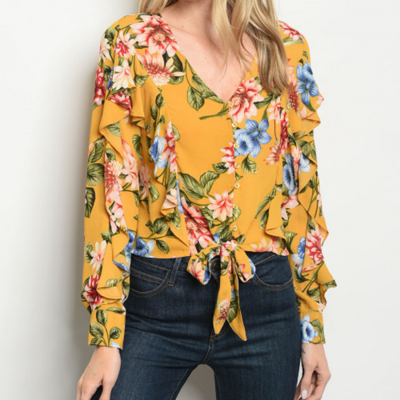 Floral Long Sleeve Top - Picture 2 of 3
